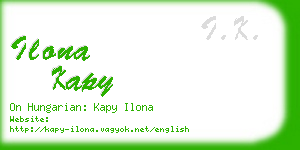 ilona kapy business card
